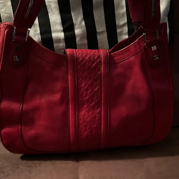 L.A.M.B. Bold Red Leather Shoulder Bag - Picture 2 of 3